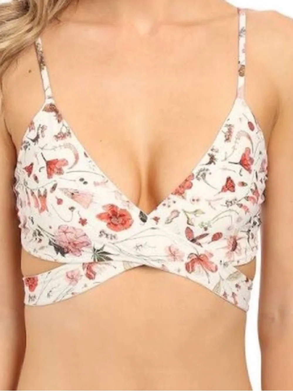 NWT L*Space x Liberty Art Fabrics Floral Love Chloe Wrap Triangle Bikini Top XS